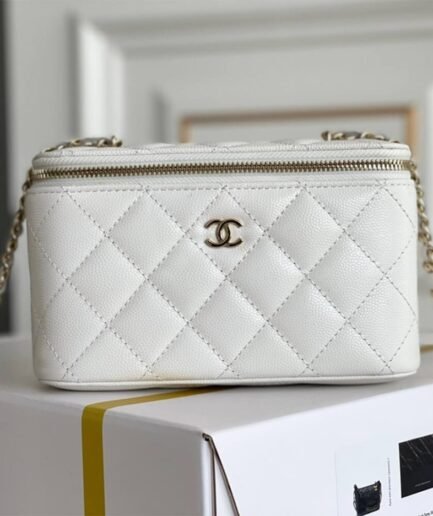 Chanel long box cosmetic bag
