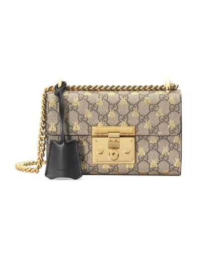 Padlock small GG bees shoulder bag